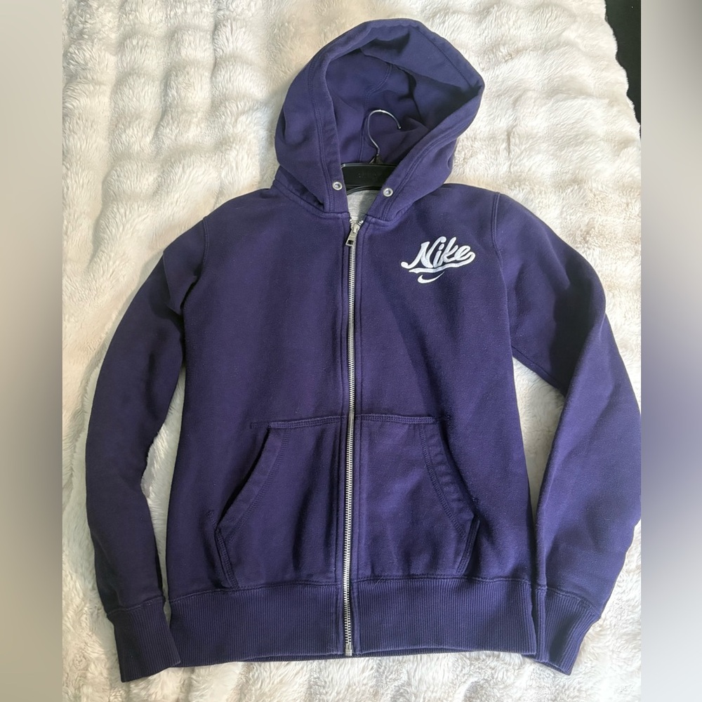 Nike Women Purple Full Zip Hoodie Fleece Jacket size Small